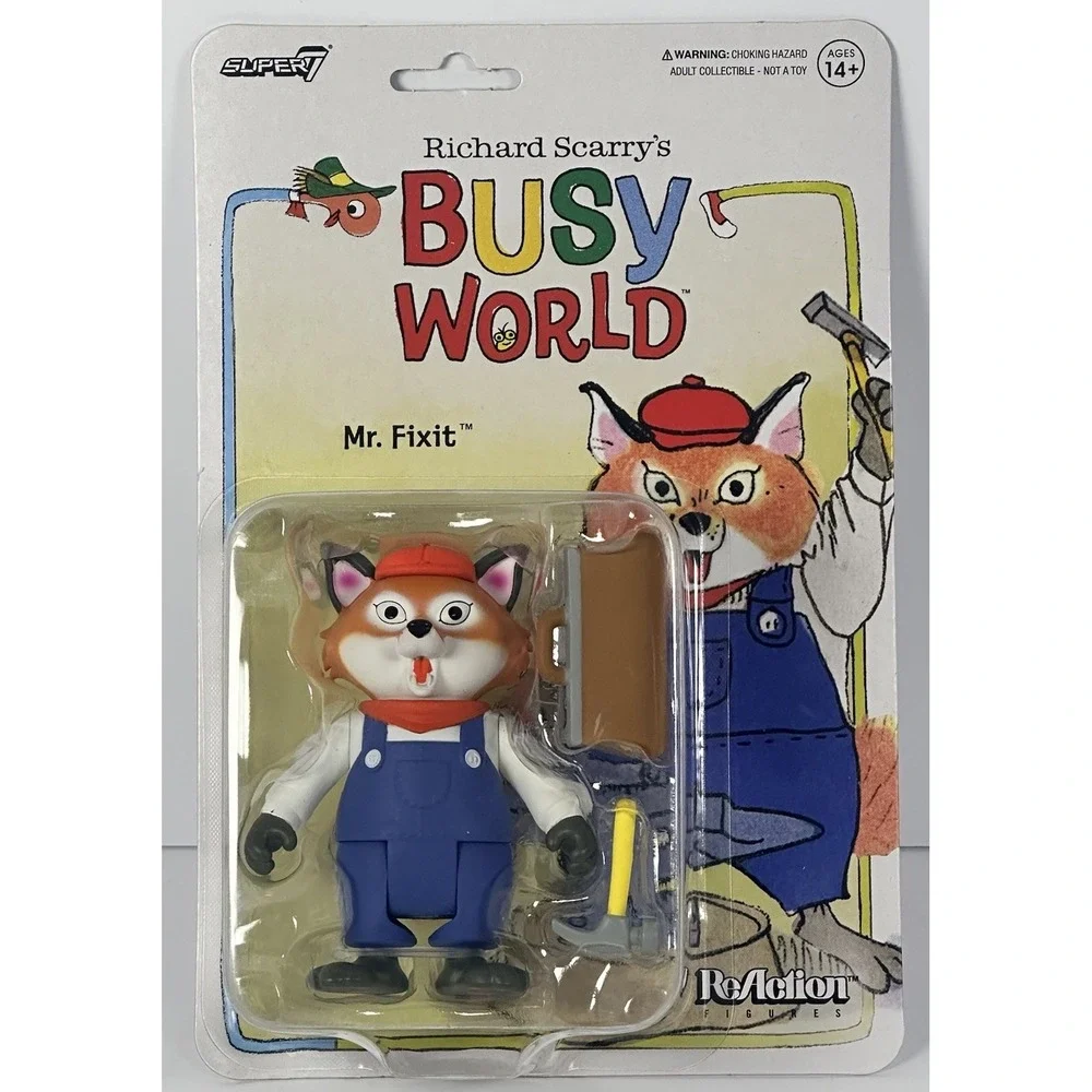 Richard Scarry Busy World Mr. Fixit Super7 ReAction Figure New Sealed